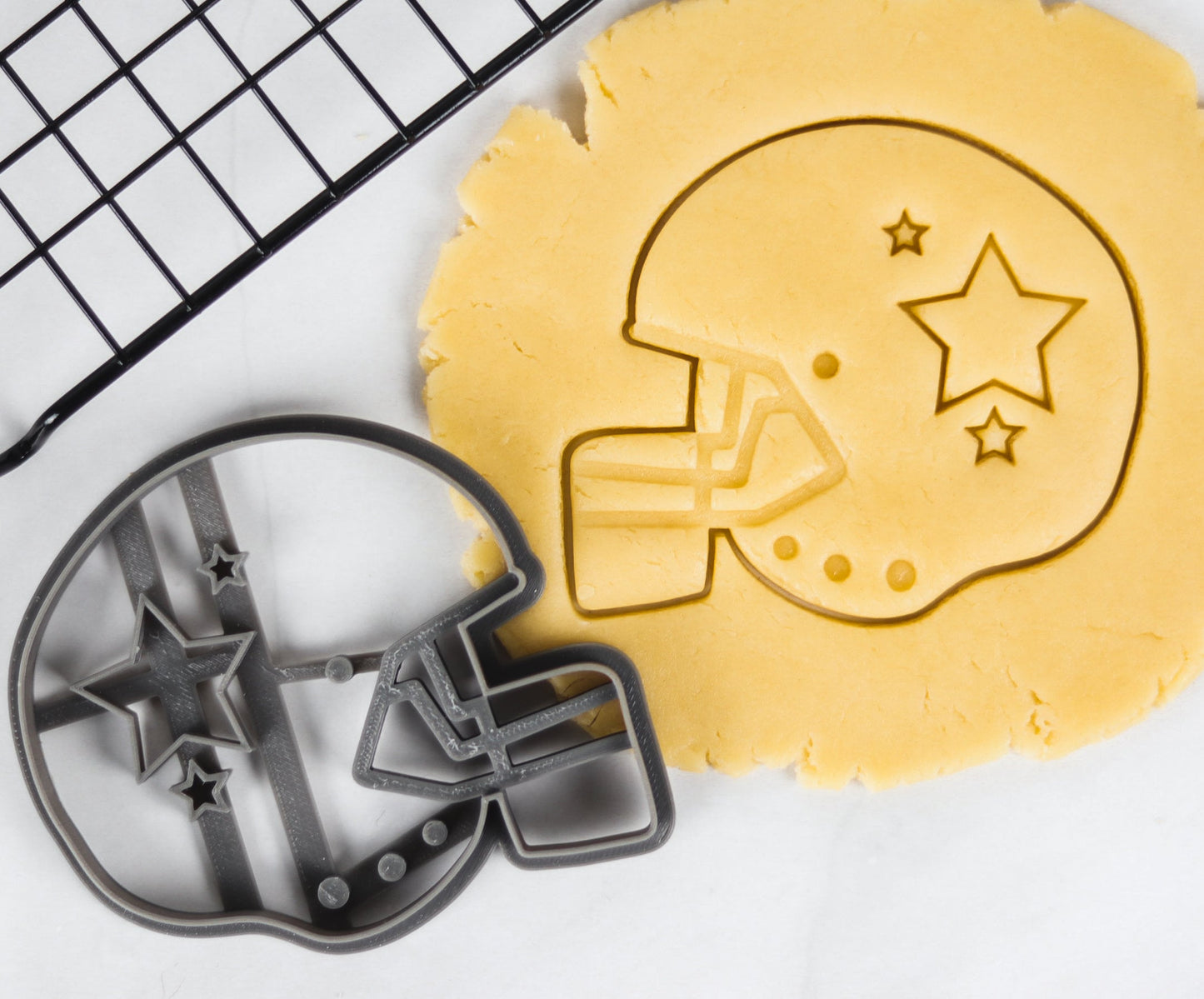 American Football Cookie Cutter Set, 4 Piece, Perfect for Baking and DIY crafts - Helmet, Football, Scoreboard and Jersey!