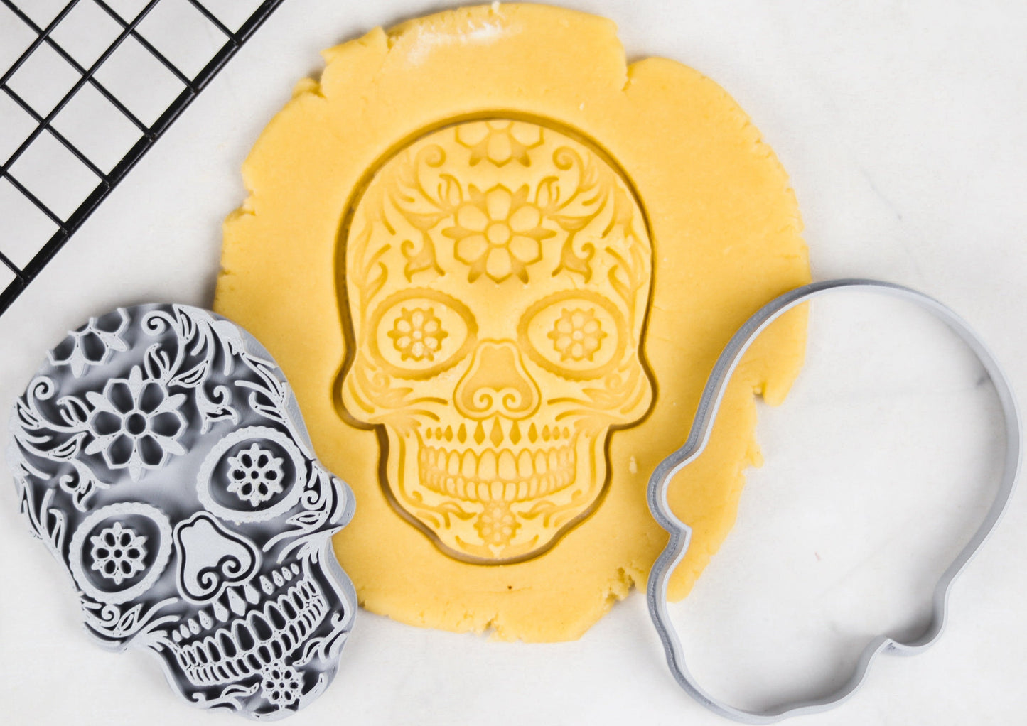 Mexican Skull Cookie Cutter La Catrina - Stencil for Cute and Custom Baking