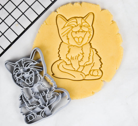 Adorable Laughing Cat Cookie Cutter