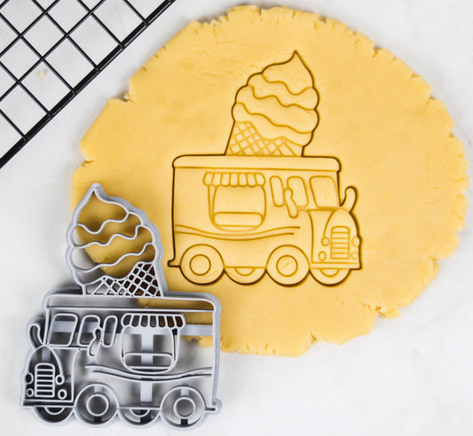 Sweet Treats on Wheels: Ice Cream Truck Cookie Cutter Set with 3 Variations