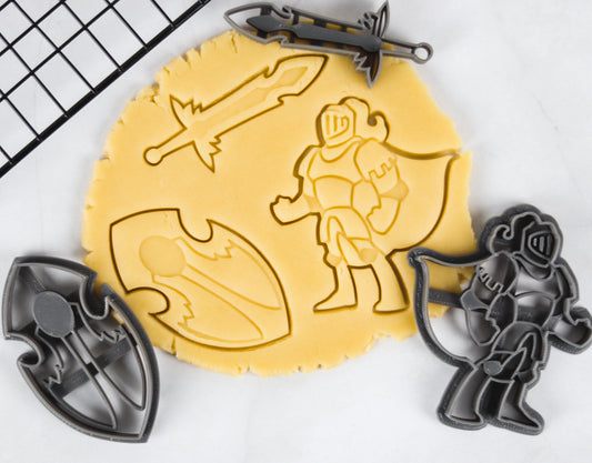 Medieval Knight Sword and Shield Cookie Cutter - Set/Individual