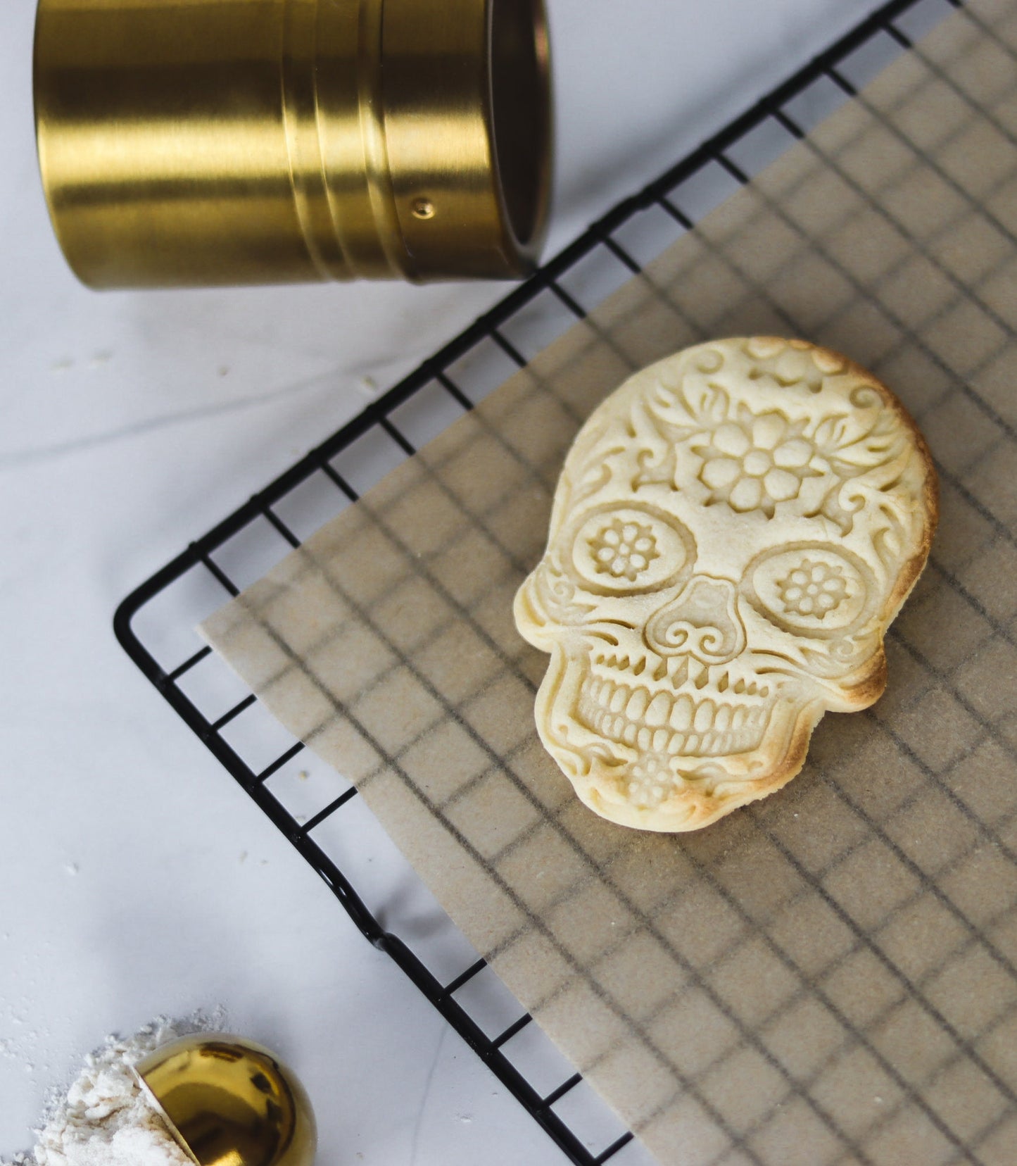 Mexican Skull Cookie Cutter La Catrina - Stencil for Cute and Custom Baking