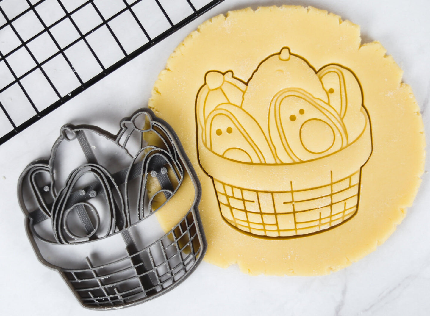 Kawaii Avocados in Basket Cookie Cutter