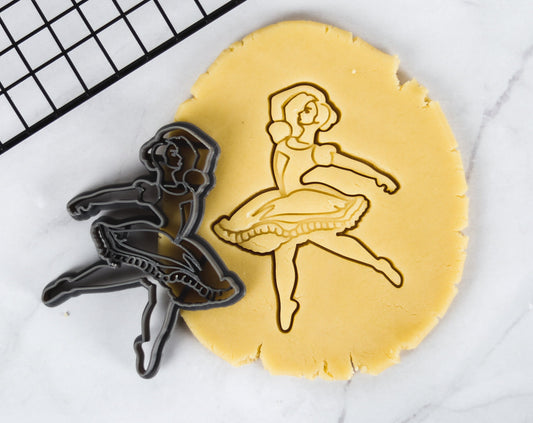 Ballet Dancer Cookie Cutter - Elegant Biodegradable PLA -Perfect for Cookies & Ceramics - 8.4cm x 10.6cm Unique Baking Gift for Dance Lovers