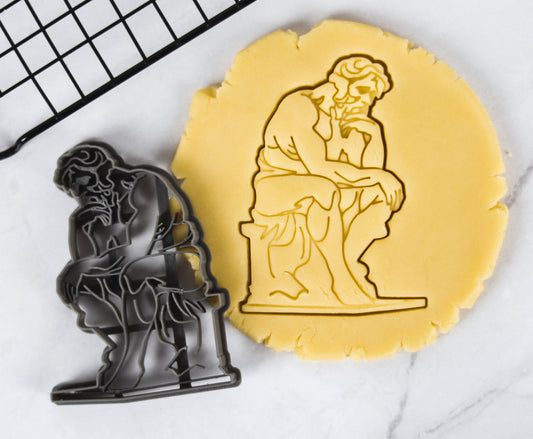 Greek Thinker Cookie Cutter - Biodegradable PLA- Perfect for Cookies - 7.7cm x 10.6cm - Unique Baking Gift for Philosophy Lovers