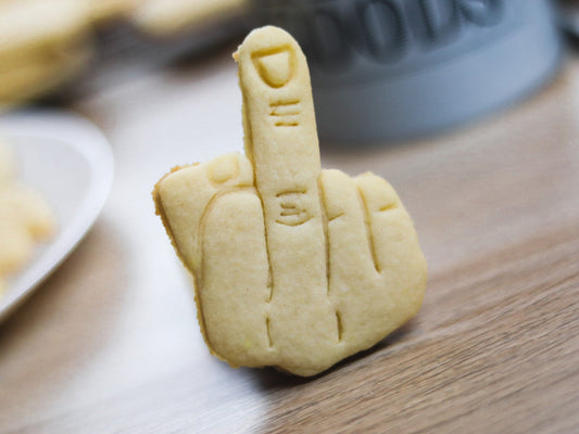 Fuck You Sign Fuck Off Middle Finger Hand Fingers Cookie Cutter Pastry Fondant Dough Biscuit