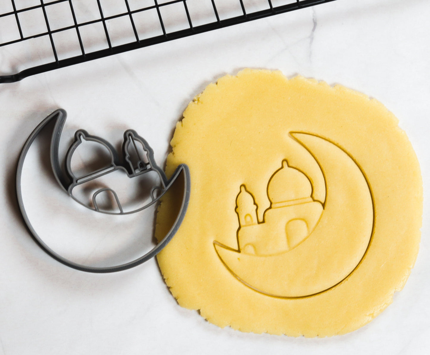 Eid Moon and Mosque Cookie Cutter - Muslim Fondant Embosser Dough Biscuit