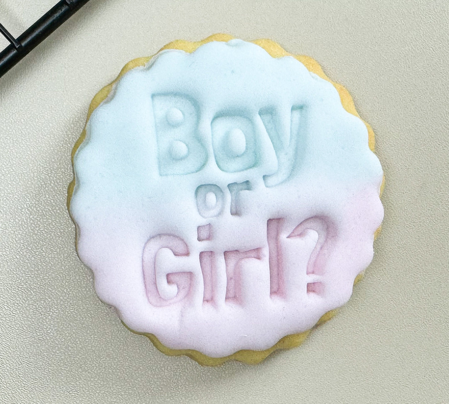 Gender Reveal Fondant Embosser Boy or Girl Stamp - Parents Surprise Cookie Cutter -  Detailed Biscuit Press