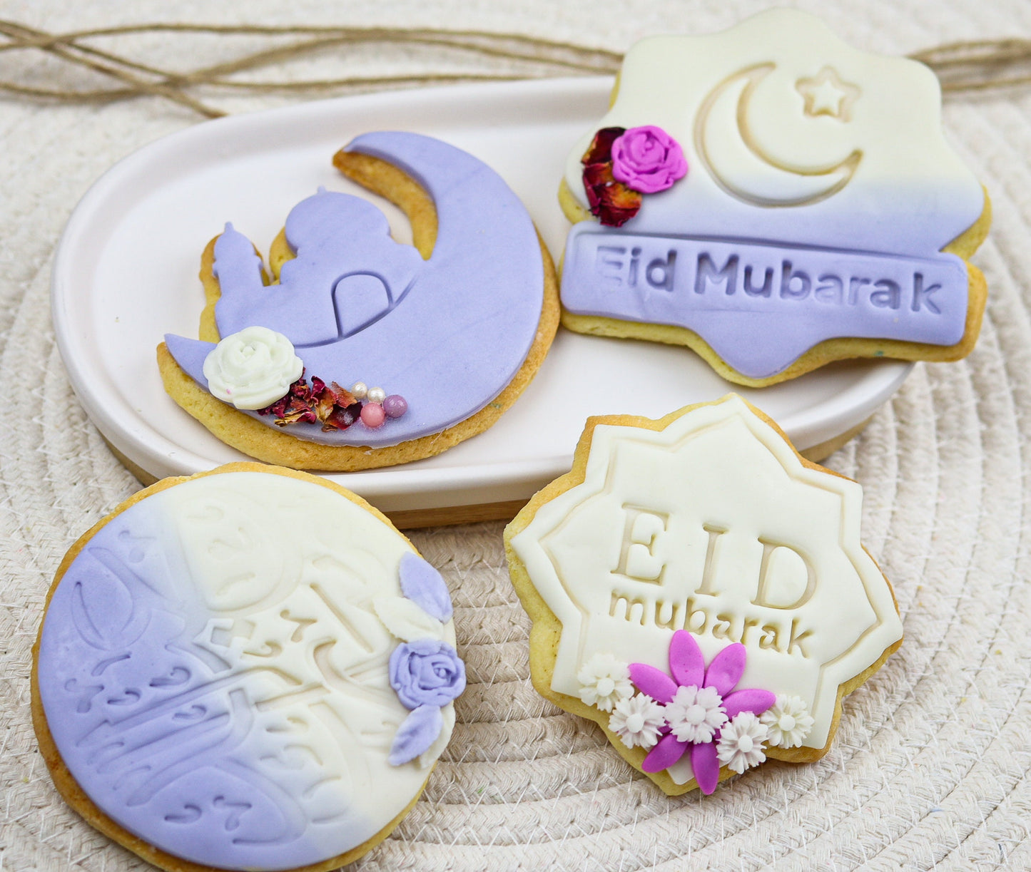 Eid Mubarak - Arabic Letters Cookie Cutter Fondant Embosser Ramadan Biscuit