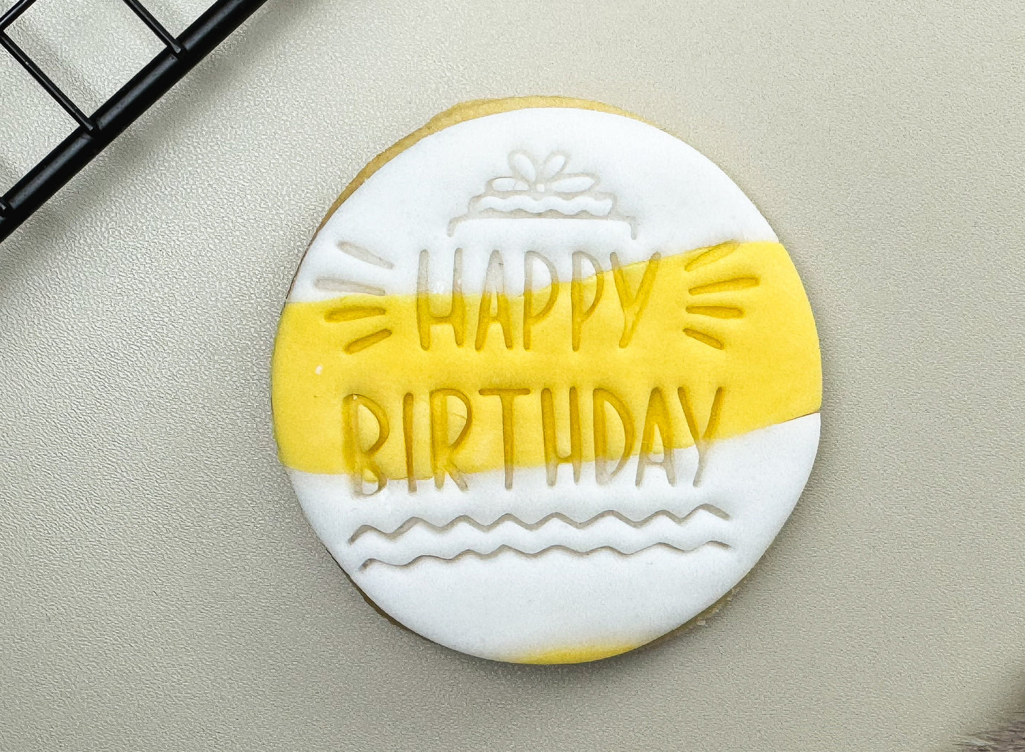 Happy Birthday Fondant Embosser Cake Shaped Stamp Celebration Biscuit Press - Cute Cookie Cutter