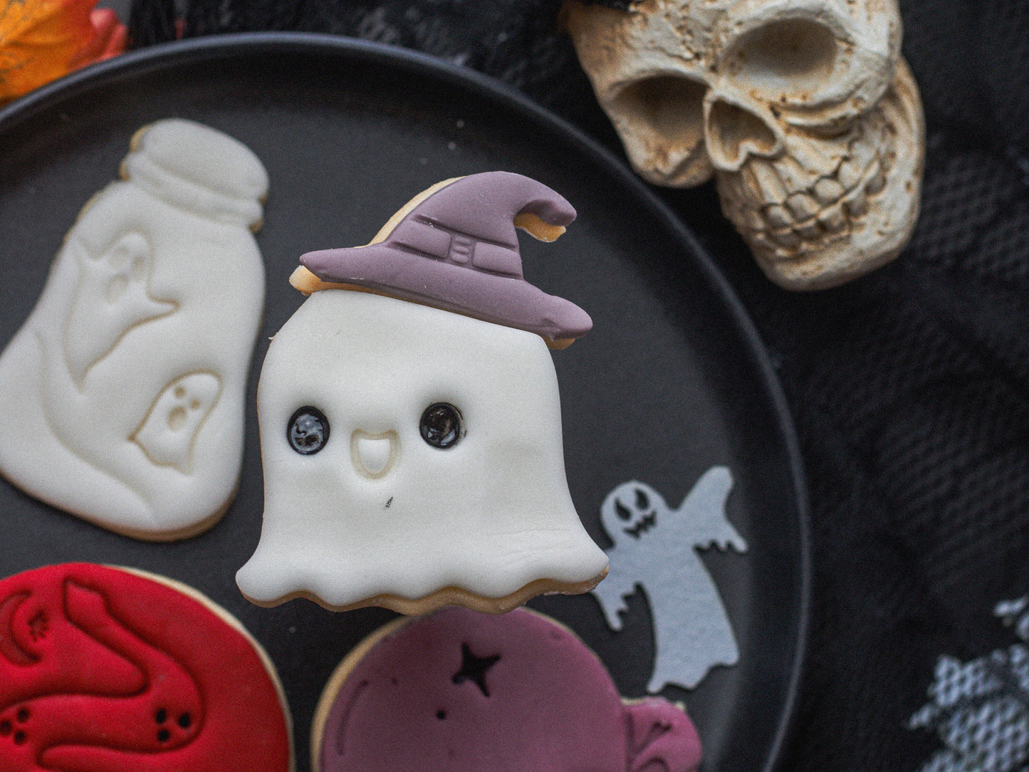 Cute Ghost Cookie Cutter - Fondant Stamp Kawaii Halloween gift idea, biscuit, baking