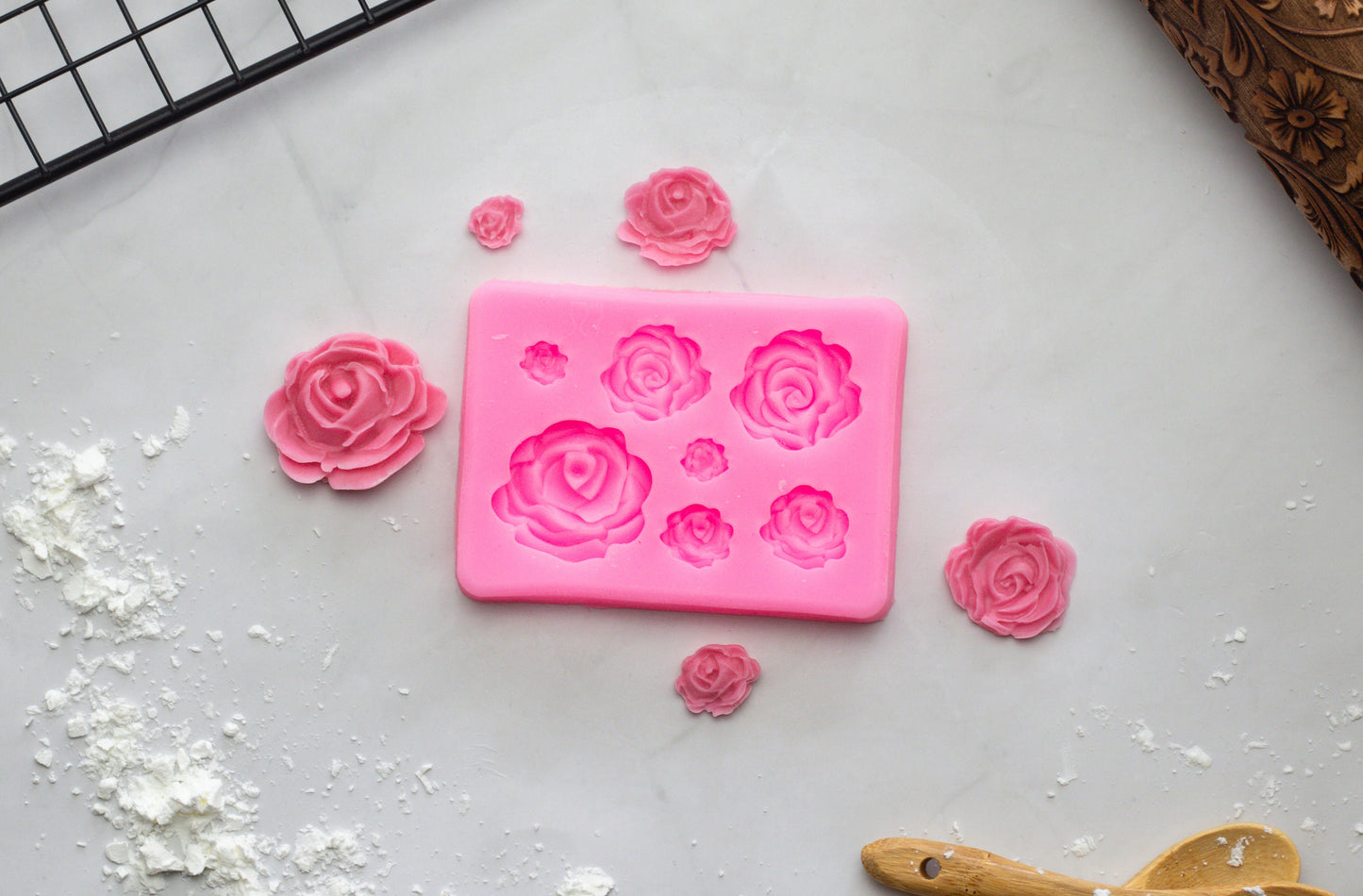 Roses Silicone Molds for cakes and Fondant, Cookies, Biscuits, Parties, Events, Anniversaries and Weddings