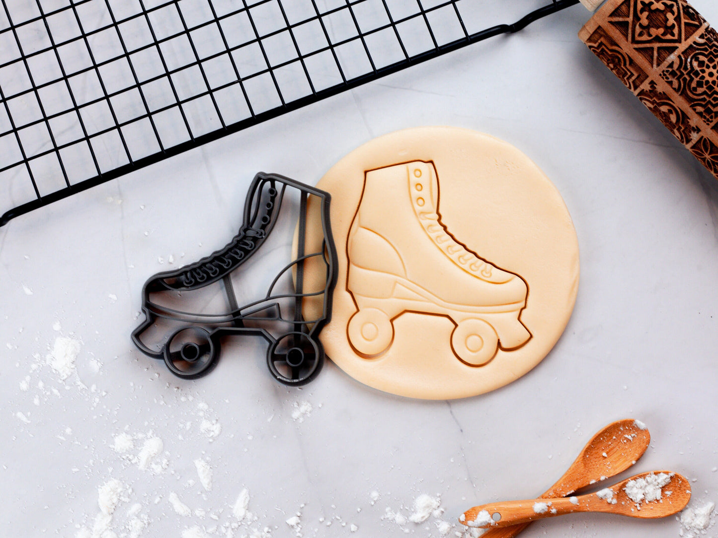 Retro Roller Skates 80s Cookie Cutter | Fondant, Dough, Biscuit Stamp | 3 Sizes Available